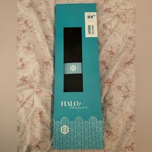 Halo couture 22 inch layered extensions color IB dark brown